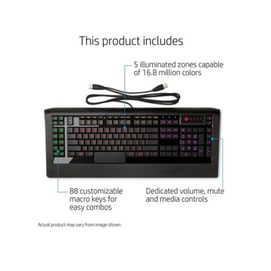 HP Omen KB-0003 USB Gaming Keyboard With Steel Series