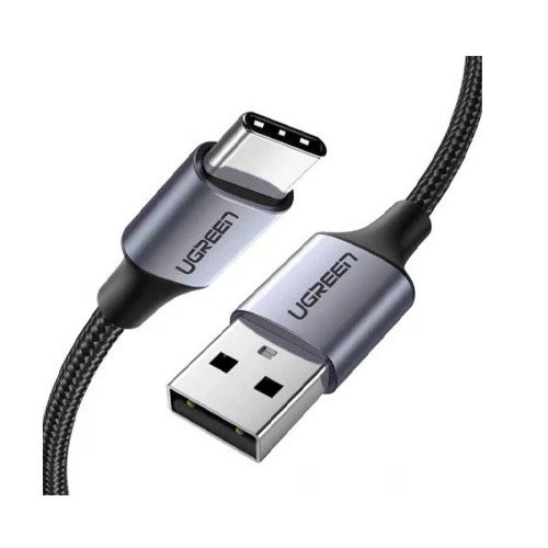 UGREEN USB-A 2.0 to USB-C Cable Nickel Plating Aluminum Braid 1.5m (Black) (Model: US288|P/N: 60127)