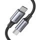 UGREEN US316 USB-C 2.0 to Angled USB-C M/M 2m Black Braided Cable