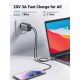 Ugreen US261 USB Type-C Male to Male, 1 Meter, Gray-Black Charging & Data Cable