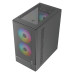 XTREME C31B M-ATX Black Case Tempered Glass with 3 RGB Fan
