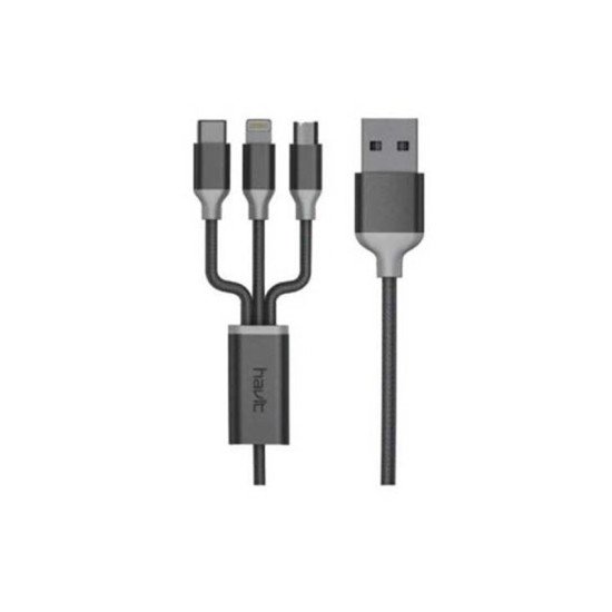  Havit H622 1.2M 3-In-1 Micro Type-C Data & Charging Cable