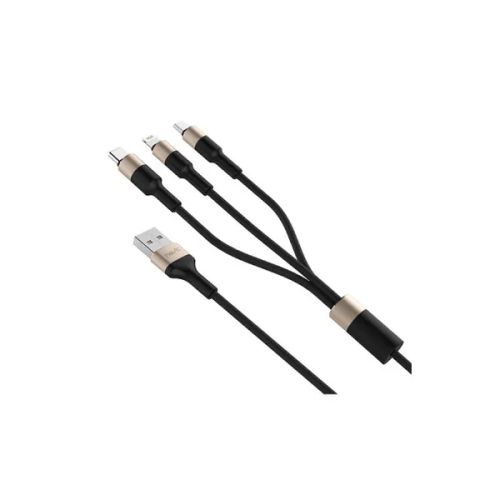 HAVIT 1.2M H691 2.0A 3-IN-1 MICRO (ANDROID), LIGHTNING (iPHONE) & TYPE-C DATA & CHARGING CABLE