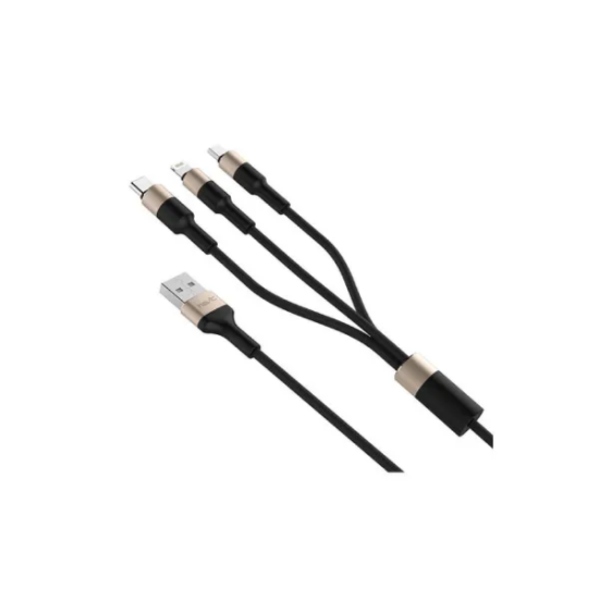 HAVIT 1.2M H691 2.0A 3-IN-1 MICRO (ANDROID), LIGHTNING (iPHONE) & TYPE-C DATA & CHARGING CABLE