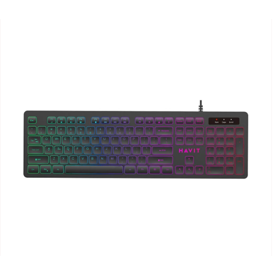 Havit KB660L Wired Black Multi-function Backlit Keyboard with Bangla
