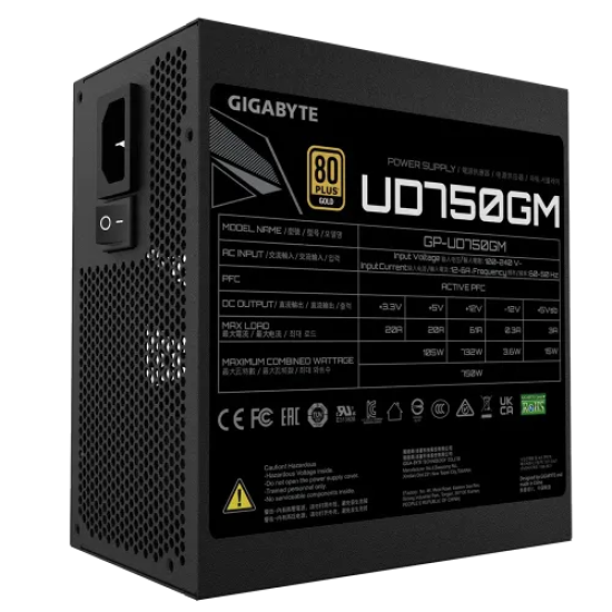 GIGABYTE UD750GM 750W Ultra Durable 80+ Gold Full Modular Power Supply