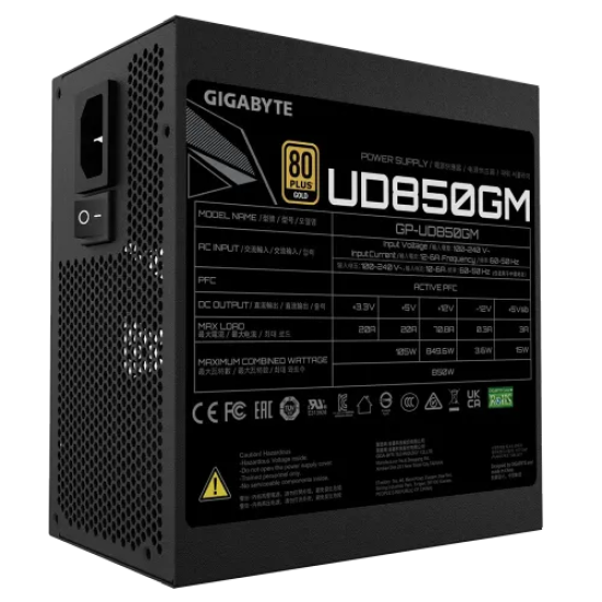 GIGABYTE UD850GM 850W Ultra Durable 80+ Gold Full Modular Power Supply