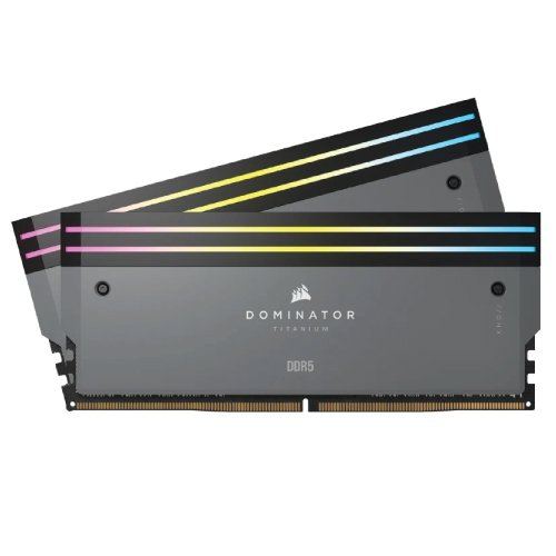 CORSAIR DOMINATOR® TITANIUM RGB 32GB (2x16GB) DDR5 DRAM 6000MT/s CL30 AMD XMP Memory Kit — Grey, CMP32GX5M2B6000Z30 (N)