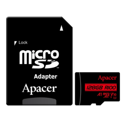 Apacer R100 MicroSDHC/SDXC UHS-I U1 V10 128GB Class10 Memory Card with Adapter #AP128GMCSX10UB-R