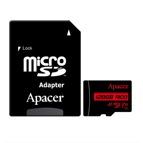 Apacer R100 MicroSDHC/SDXC UHS-I U1 V10 128GB Class10 Memory Card with Adapter #AP128GMCSX10UB-R