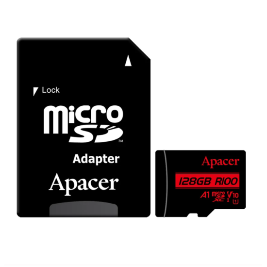 Apacer R100 MicroSDHC/SDXC UHS-I U1 V10 128GB Class10 Memory Card with Adapter #AP128GMCSX10UB-R