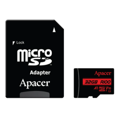 Apacer R100 MicroSDHC/SDXC UHS-1 U1 V10 A1 32GB Memory Card with Adapter #AP32GMCSH10UB-R