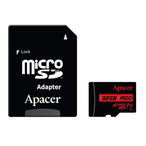Apacer R100 MicroSDHC/SDXC UHS-1 U1 V10 A1 32GB Memory Card with Adapter #AP32GMCSH10UB-R