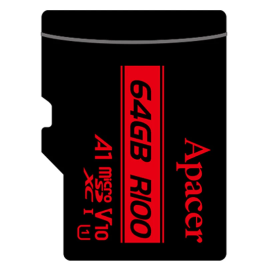 Apacer R100 MicroSDHC/SDXC UHS-I U1 V10 64GB Class10 Memory Card with Adapter #AP64GMCSX10UB-R