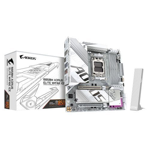 GIGABYTE B850M AORUS ELITE WIFI6E ICE AMD AM5 DDR5 Micro ATX Motherboard