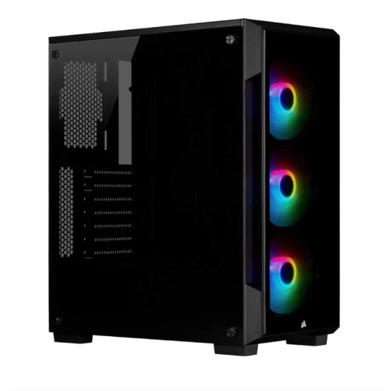 Corsair iCUE 220T RGB Mid-Tower Black Smart Gaming Casing #CC-9011190-WW