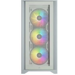 Corsair iCUE 4000X RGB White Mid-Tower ATX Gaming Desktop Casing #CC-9011205-WW