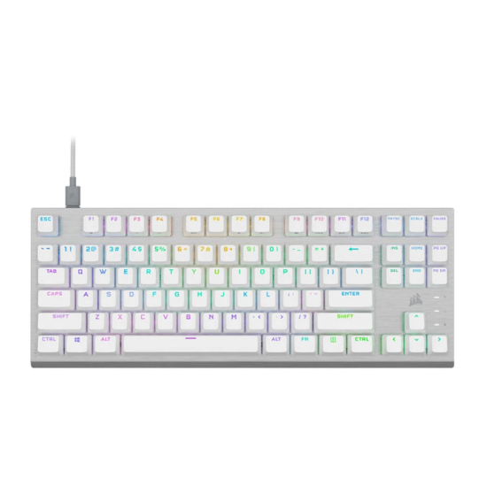 Corsair K60 PRO TKL RGB Wired (OPX Switch) White Gaming Keyboard 