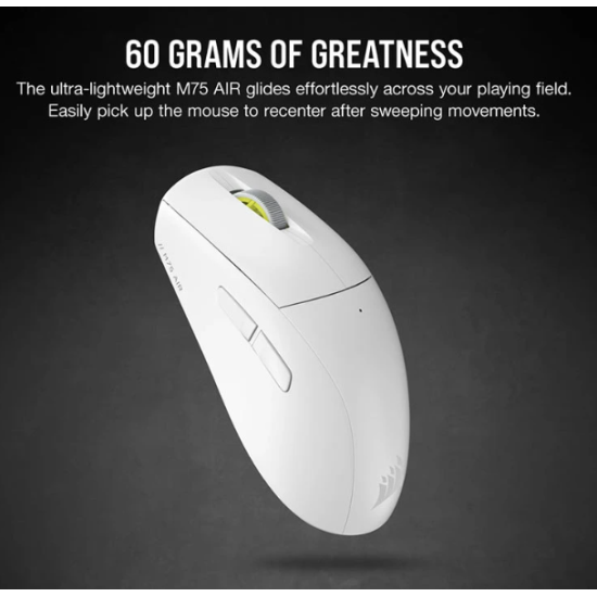 Corsair M75 Air (Dual Mode) White Ultra-Lightweight Gaming Mouse